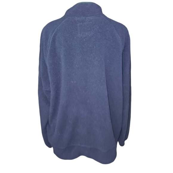 America Eagle Fleece Sweater Vintage 90s Pull Over Jacket 1/4 Snap Blue Men's - Picture 3 of 6